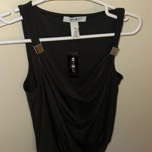 WHBM: black cowl neck tank top
